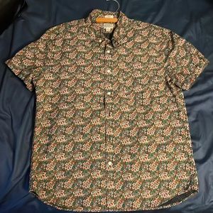J Crew short sleeve floral print shirt.
